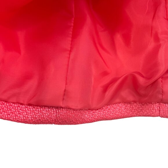 Tahari Hot Pink Short Jacket Textured 3 Button Size 10 Collar Cuffs Jackie-O Chi - Picture 7 of 14